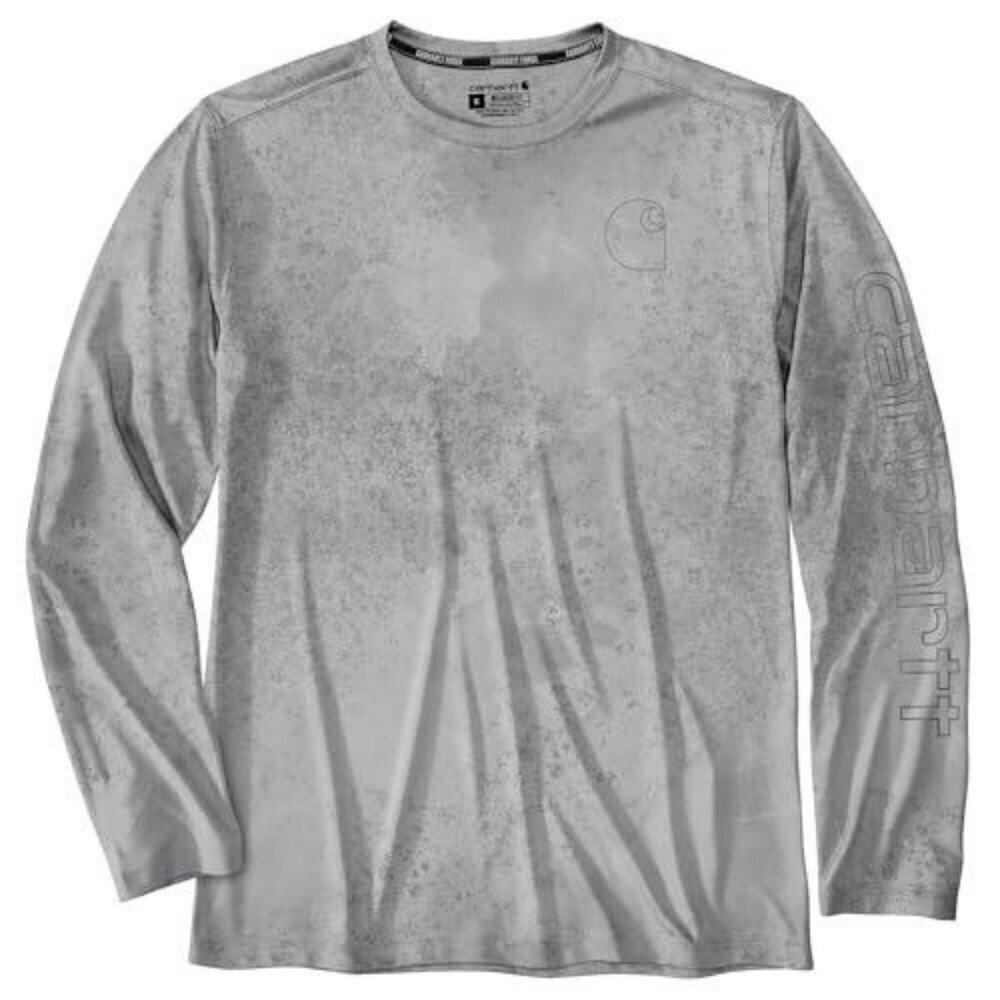 Carhartt Force Men's 4XL Sun Defender Lightweight Long Sleeve Print T-Shirt Gray